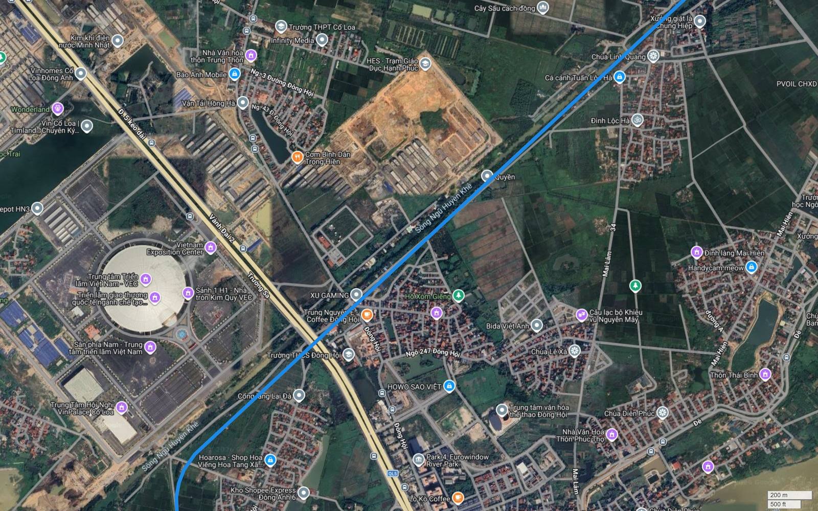 Tuyến metro số 2 Hà Nội qua địa bàn Đông Hội, Đông Anh, gần Trung tâm Triển lãm Việt Nam VEC, Vinhomes Cổ Loa và nhãn Depot HN3