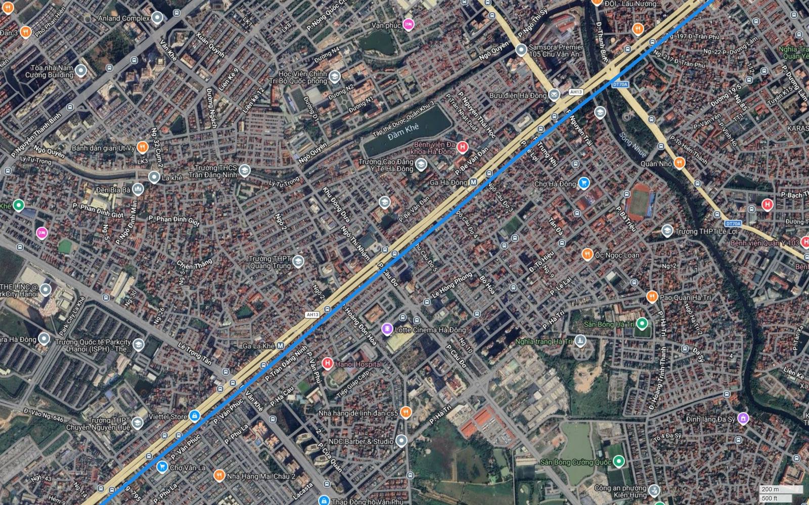 Tuyến metro số 2 Hà Nội qua địa bàn La Khê, Văn La, Văn Phú và Hà Trì, gần ParkCity Hanoi và Lotte Cinema Hà Đông
