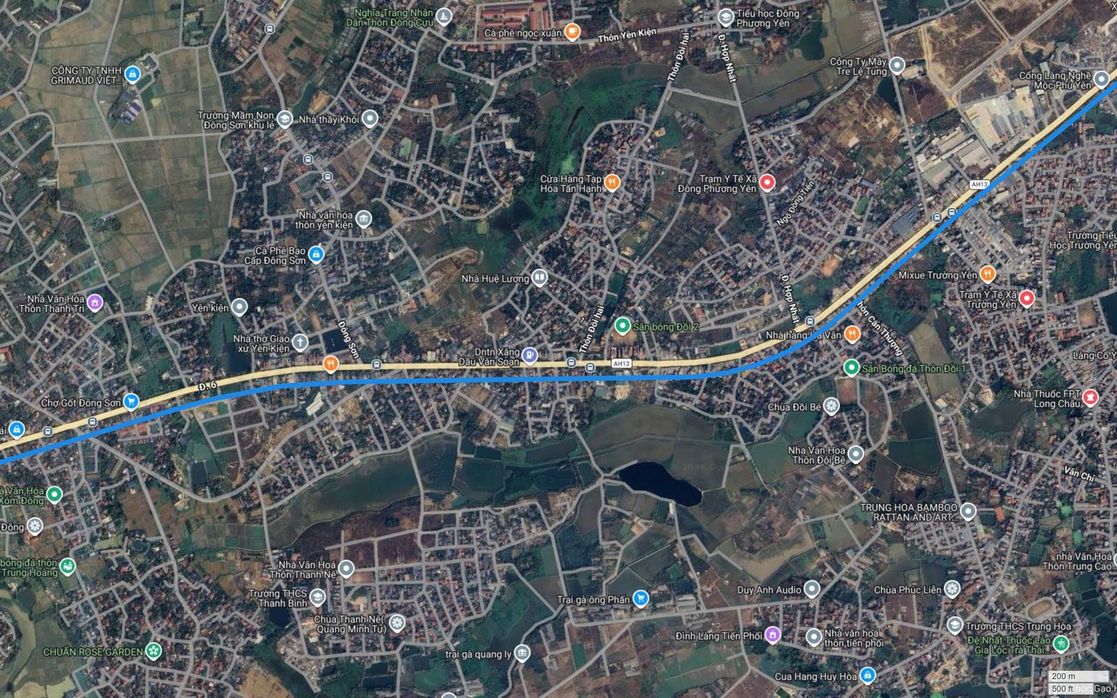 Địa bàn Đông Sơn, Yên Kiện, Thanh Bình dọc Quốc lộ 6 trên hành lang tuyến metro số 2 Hà Nội